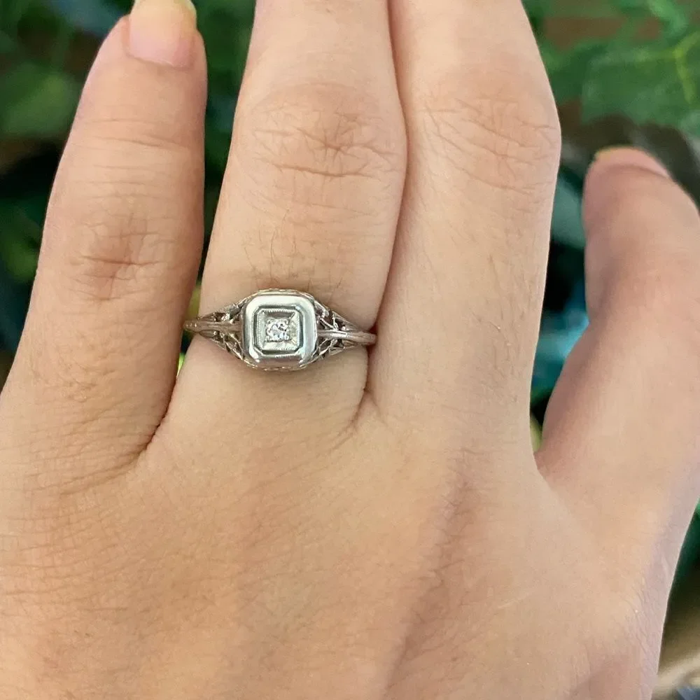 ‎Vintage 18k Diamond Ring